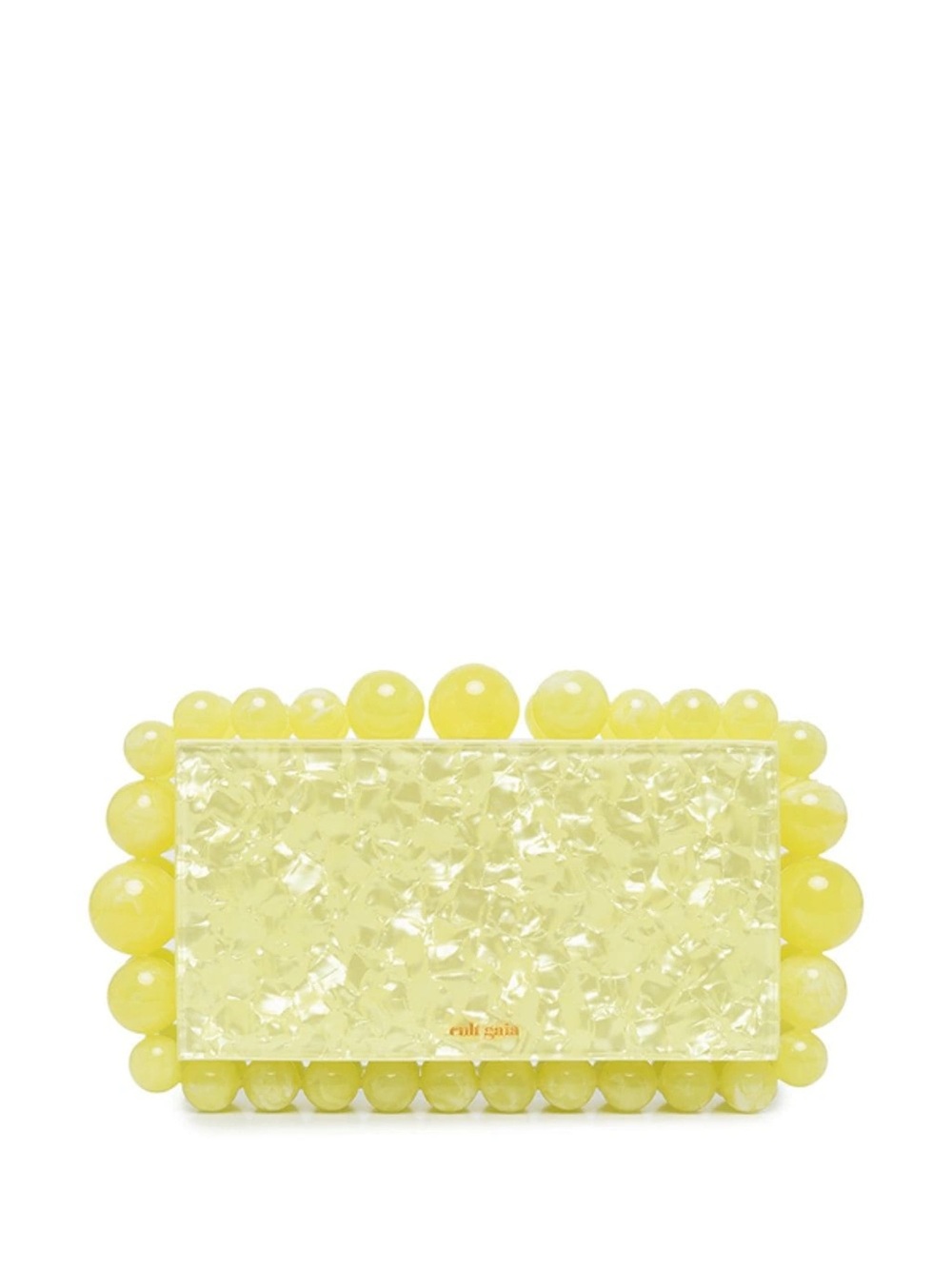 Cult Gaia Eos Yellow Beaded Acrylic Clutch